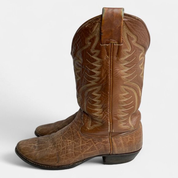 Justin Men's Western Boots Vintage Elephant Exotic Leather Cowboy 8.5 D - Picture 7 of 14